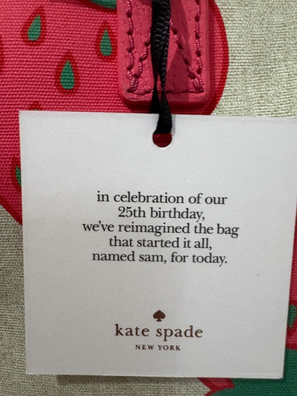 NWT Kate Spade Strawberry Canvas MEGA SAM tote - Picture 7 of 8